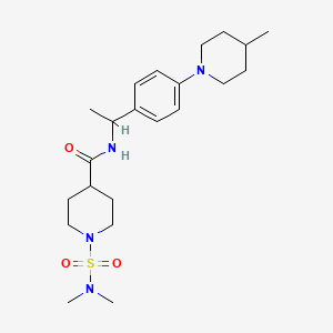 molecular formula C22H36N4O3S B4478394 1-(dimethylsulfamoyl)-N-{1-[4-(4-methylpiperidin-1-yl)phenyl]ethyl}piperidine-4-carboxamide 