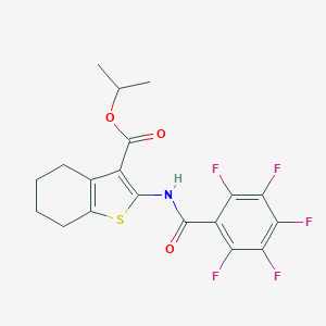 molecular formula C19H16F5NO3S B447840 Propan-2-yl 2-[(2,3,4,5,6-pentafluorobenzoyl)amino]-4,5,6,7-tetrahydro-1-benzothiophene-3-carboxylate CAS No. 5697-24-5