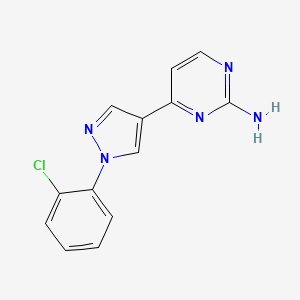 molecular formula C13H10ClN5 B4478405 4-[1-(2-Chlorophenyl)pyrazol-4-yl]pyrimidin-2-amine 