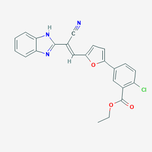 molecular formula C23H16ClN3O3 B447844 ethyl 5-{5-[2-(1H-benzimidazol-2-yl)-2-cyanovinyl]-2-furyl}-2-chlorobenzoate 
