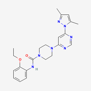 molecular formula C22H27N7O2 B4478447 4-[6-(3,5-dimethyl-1H-pyrazol-1-yl)-4-pyrimidinyl]-N-(2-ethoxyphenyl)-1-piperazinecarboxamide 