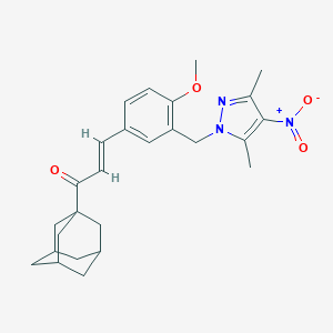molecular formula C26H31N3O4 B447845 1-(1-adamantyl)-3-[3-({4-nitro-3,5-dimethyl-1H-pyrazol-1-yl}methyl)-4-methoxyphenyl]-2-propen-1-one 