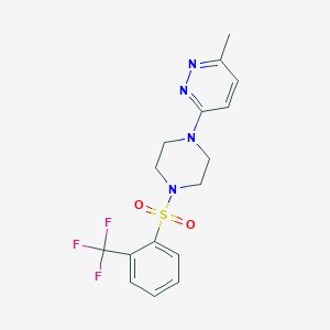 molecular formula C16H17F3N4O2S B4478458 3-methyl-6-(4-{[2-(trifluoromethyl)phenyl]sulfonyl}-1-piperazinyl)pyridazine 