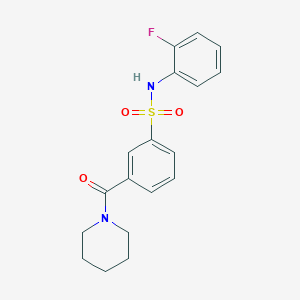 molecular formula C18H19FN2O3S B4478476 N-(2-fluorophenyl)-3-(1-piperidinylcarbonyl)benzenesulfonamide 