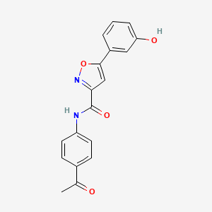 molecular formula C18H14N2O4 B4478490 N-(4-acetylphenyl)-5-(3-hydroxyphenyl)-3-isoxazolecarboxamide 