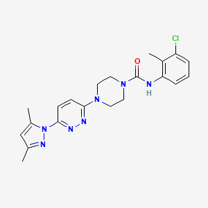 molecular formula C21H24ClN7O B4478515 N-(3-chloro-2-methylphenyl)-4-[6-(3,5-dimethyl-1H-pyrazol-1-yl)-3-pyridazinyl]-1-piperazinecarboxamide 