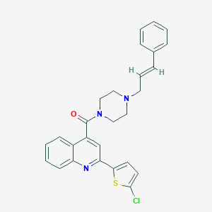 molecular formula C27H24ClN3OS B447855 2-(5-Chloro-2-thienyl)-4-[(4-cinnamyl-1-piperazinyl)carbonyl]quinoline 