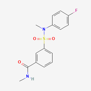 molecular formula C15H15FN2O3S B4478568 3-{[(4-fluorophenyl)(methyl)amino]sulfonyl}-N-methylbenzamide 