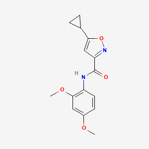 molecular formula C15H16N2O4 B4478576 5-cyclopropyl-N-(2,4-dimethoxyphenyl)-1,2-oxazole-3-carboxamide 