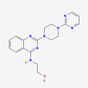 molecular formula C18H21N7O B4478603 2-({2-[4-(2-pyrimidinyl)-1-piperazinyl]-4-quinazolinyl}amino)ethanol 