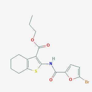 molecular formula C17H18BrNO4S B447862 Propyl 2-[(5-bromo-2-furoyl)amino]-4,5,6,7-tetrahydro-1-benzothiophene-3-carboxylate 