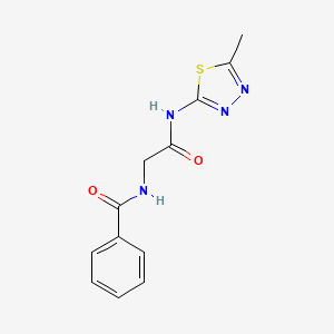 molecular formula C12H12N4O2S B4478622 N-{2-[(5-methyl-1,3,4-thiadiazol-2-yl)amino]-2-oxoethyl}benzamide 