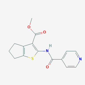 molecular formula C15H14N2O3S B447863 methyl 2-(isonicotinoylamino)-5,6-dihydro-4H-cyclopenta[b]thiophene-3-carboxylate 