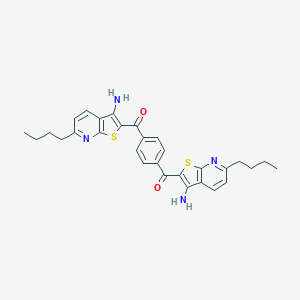 molecular formula C30H30N4O2S2 B447864 (3-Amino-6-butylthieno[2,3-b]pyridin-2-yl){4-[(3-amino-6-butylthieno[2,3-b]pyridin-2-yl)carbonyl]phenyl}methanone 