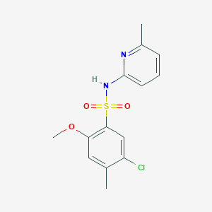 molecular formula C14H15ClN2O3S B4478657 5-chloro-2-methoxy-4-methyl-N-(6-methyl-2-pyridinyl)benzenesulfonamide 