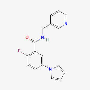 2-fluoro-N-(3-pyridinylmethyl)-5-(1H-pyrrol-1-yl)benzamide