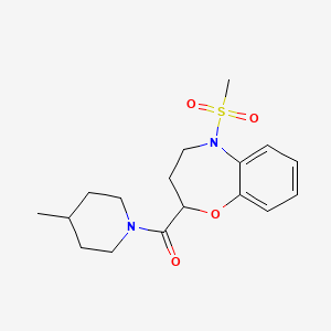 2-[(4-methyl-1-piperidinyl)carbonyl]-5-(methylsulfonyl)-2,3,4,5-tetrahydro-1,5-benzoxazepine