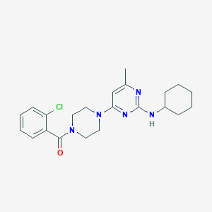 4-[4-(2-chlorobenzoyl)-1-piperazinyl]-N-cyclohexyl-6-methyl-2-pyrimidinamine