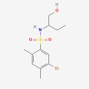 molecular formula C12H18BrNO3S B4478711 5-bromo-N-[1-(hydroxymethyl)propyl]-2,4-dimethylbenzenesulfonamide 