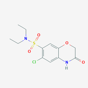 molecular formula C12H15ClN2O4S B4478721 6-chloro-N,N-diethyl-3-oxo-4H-1,4-benzoxazine-7-sulfonamide 