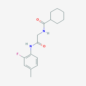 molecular formula C16H21FN2O2 B4478729 N-{2-[(2-fluoro-4-methylphenyl)amino]-2-oxoethyl}cyclohexanecarboxamide 