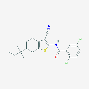 molecular formula C21H22Cl2N2OS B447873 2,5-dichloro-N-[3-cyano-6-(2-methylbutan-2-yl)-4,5,6,7-tetrahydro-1-benzothiophen-2-yl]benzamide 