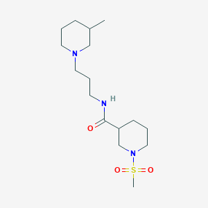 molecular formula C16H31N3O3S B4478737 N-[3-(3-methylpiperidin-1-yl)propyl]-1-(methylsulfonyl)piperidine-3-carboxamide 