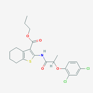 molecular formula C21H23Cl2NO4S B447876 Propyl 2-{[2-(2,4-dichlorophenoxy)propanoyl]amino}-4,5,6,7-tetrahydro-1-benzothiophene-3-carboxylate 