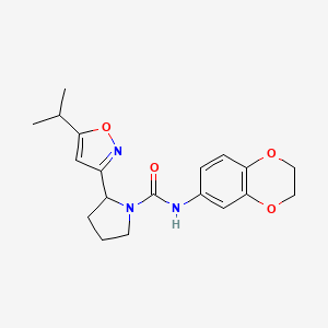 N-(2,3-Dihydro-1,4-benzodioxin-6-YL)-2-[5-(propan-2-YL)-1,2-oxazol-3-YL]pyrrolidine-1-carboxamide