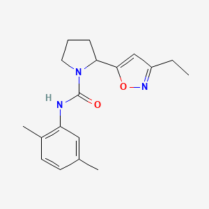 N-(2,5-dimethylphenyl)-2-(3-ethyl-1,2-oxazol-5-yl)pyrrolidine-1-carboxamide