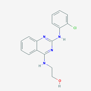 molecular formula C16H15ClN4O B4478790 2-({2-[(2-chlorophenyl)amino]-4-quinazolinyl}amino)ethanol 