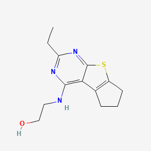 2-((2-ethyl-6,7-dihydro-5H-cyclopenta[4,5]thieno[2,3-d]pyrimidin-4-yl)amino)ethanol