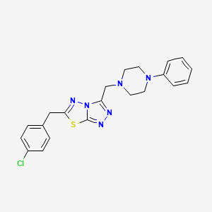 molecular formula C21H21ClN6S B4478826 6-(4-chlorobenzyl)-3-[(4-phenyl-1-piperazinyl)methyl][1,2,4]triazolo[3,4-b][1,3,4]thiadiazole 