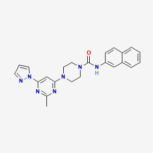 4-[2-methyl-6-(1H-pyrazol-1-yl)-4-pyrimidinyl]-N-2-naphthyl-1-piperazinecarboxamide