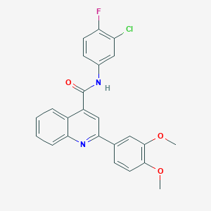 N-(3-chloro-4-fluorophenyl)-2-(3,4-dimethoxyphenyl)quinoline-4-carboxamide