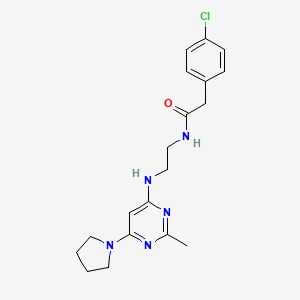 2-(4-chlorophenyl)-N-(2-{[2-methyl-6-(1-pyrrolidinyl)-4-pyrimidinyl]amino}ethyl)acetamide