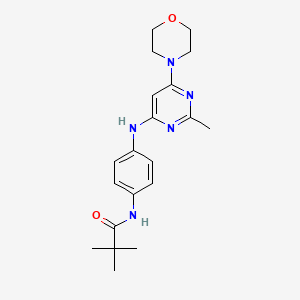 molecular formula C20H27N5O2 B4478890 2,2-DIMETHYL-N-(4-{[2-METHYL-6-(MORPHOLIN-4-YL)PYRIMIDIN-4-YL]AMINO}PHENYL)PROPANAMIDE 