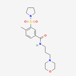 4-methyl-N-[3-(4-morpholinyl)propyl]-3-(1-pyrrolidinylsulfonyl)benzamide