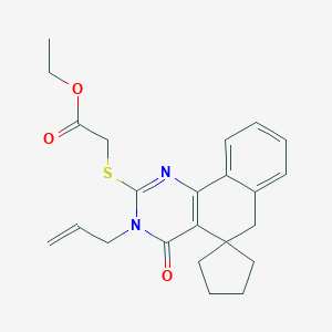 ethyl 2-(4-oxo-3-prop-2-enylspiro[6H-benzo[h]quinazoline-5,1'-cyclopentane]-2-yl)sulfanylacetate