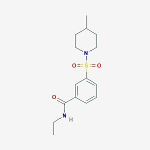 molecular formula C15H22N2O3S B4478931 N-ethyl-3-[(4-methylpiperidin-1-yl)sulfonyl]benzamide 