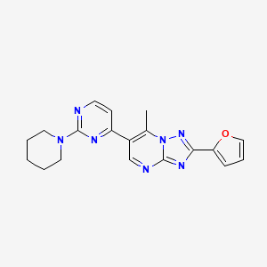 molecular formula C19H19N7O B4478938 2-(2-furyl)-7-methyl-6-(2-piperidino-4-pyrimidinyl)[1,2,4]triazolo[1,5-a]pyrimidine 