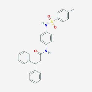 molecular formula C28H26N2O3S B447894 N-(4-{[(4-methylphenyl)sulfonyl]amino}phenyl)-3,3-diphenylpropanamide 