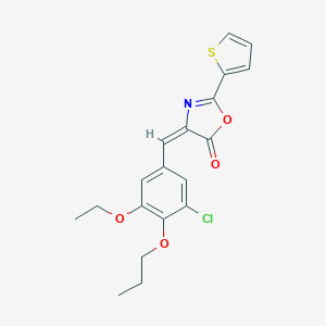molecular formula C19H18ClNO4S B447895 4-(3-chloro-5-ethoxy-4-propoxybenzylidene)-2-(2-thienyl)-1,3-oxazol-5(4H)-one 