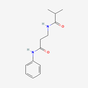 molecular formula C13H18N2O2 B4478955 N~3~-(2-methylpropanoyl)-N-phenyl-beta-alaninamide 