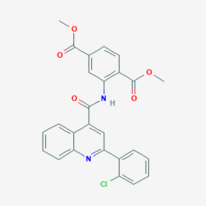 molecular formula C26H19ClN2O5 B447896 Dimethyl 2-({[2-(2-chlorophenyl)-4-quinolinyl]carbonyl}amino)terephthalate 