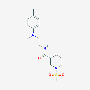 molecular formula C17H27N3O3S B4478960 1-METHANESULFONYL-N-{2-[METHYL(4-METHYLPHENYL)AMINO]ETHYL}PIPERIDINE-3-CARBOXAMIDE 