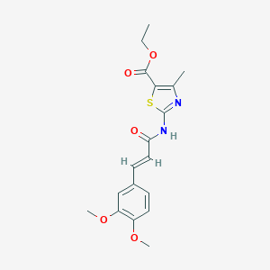 molecular formula C18H20N2O5S B447898 Ethyl 2-{[3-(3,4-dimethoxyphenyl)acryloyl]amino}-4-methyl-1,3-thiazole-5-carboxylate CAS No. 292160-69-1