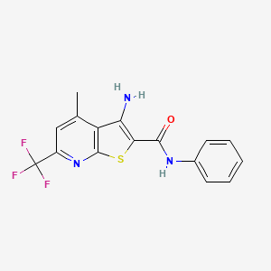 molecular formula C16H12F3N3OS B4479019 3-amino-4-methyl-N-phenyl-6-(trifluoromethyl)thieno[2,3-b]pyridine-2-carboxamide 