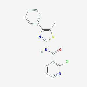 molecular formula C16H12ClN3OS B447903 2-chloro-N-(5-methyl-4-phenyl-1,3-thiazol-2-yl)pyridine-3-carboxamide 