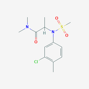 molecular formula C13H19ClN2O3S B4479035 N~2~-(3-chloro-4-methylphenyl)-N~1~,N~1~-dimethyl-N~2~-(methylsulfonyl)alaninamide 